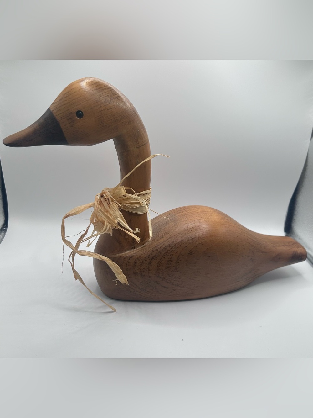 2001 Hand Carved Wooden Duck Decoy Signed Rustic Folk Art Decor